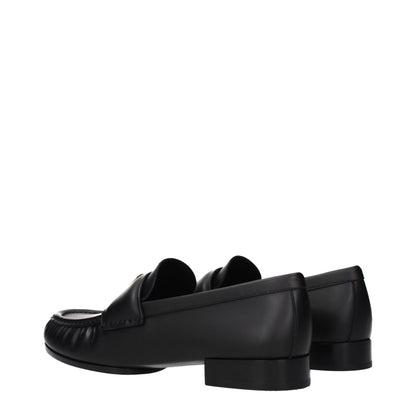 Givenchy Black Leather Slip-On Loafers