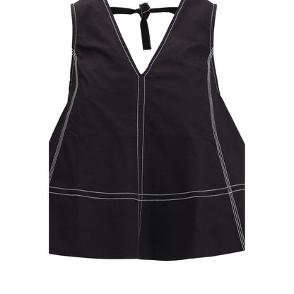 Ganni Black Elastane Top