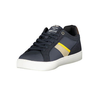 Gas Blue Polyester Men Sneakers