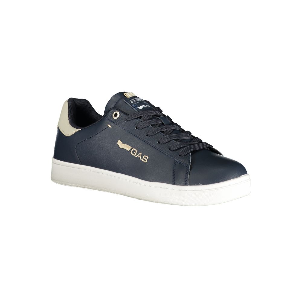 Gas Blue Polyurethane Men's Sneakers