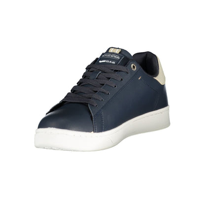 Gas Blue Polyurethane Men's Sneakers