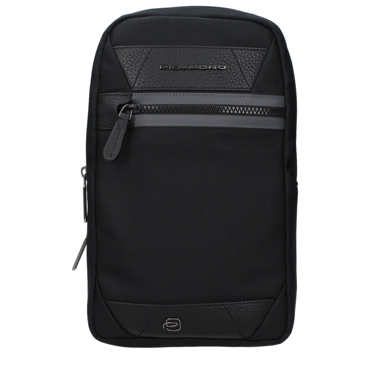 Piquadro Black Fabric Crossbody Bag