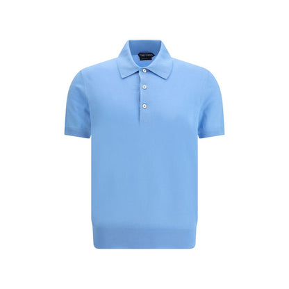 Tom Ford Blue Cotton Polo Shirt