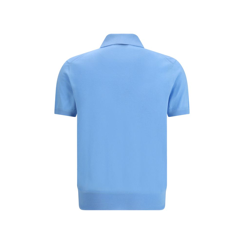 Tom Ford Blue Cotton Polo Shirt