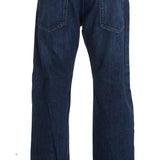 Acht Blå Bomuld Baggy Bukser & Jeans-Modeoutlet
