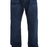 Acht Blå Bomuld Baggy Bukser & Jeans-Modeoutlet