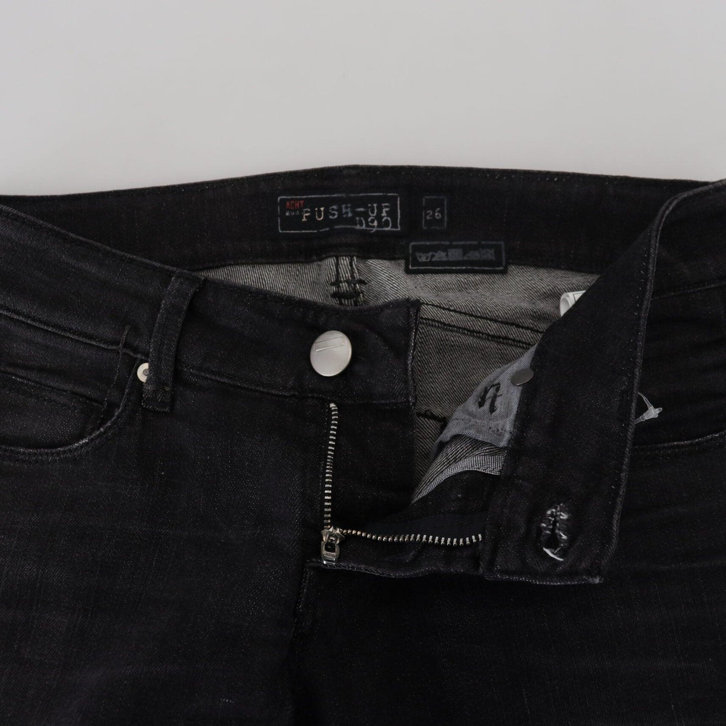 Acht Black Cotton Low Waist Slim Fit Women Casual Denim Jeans