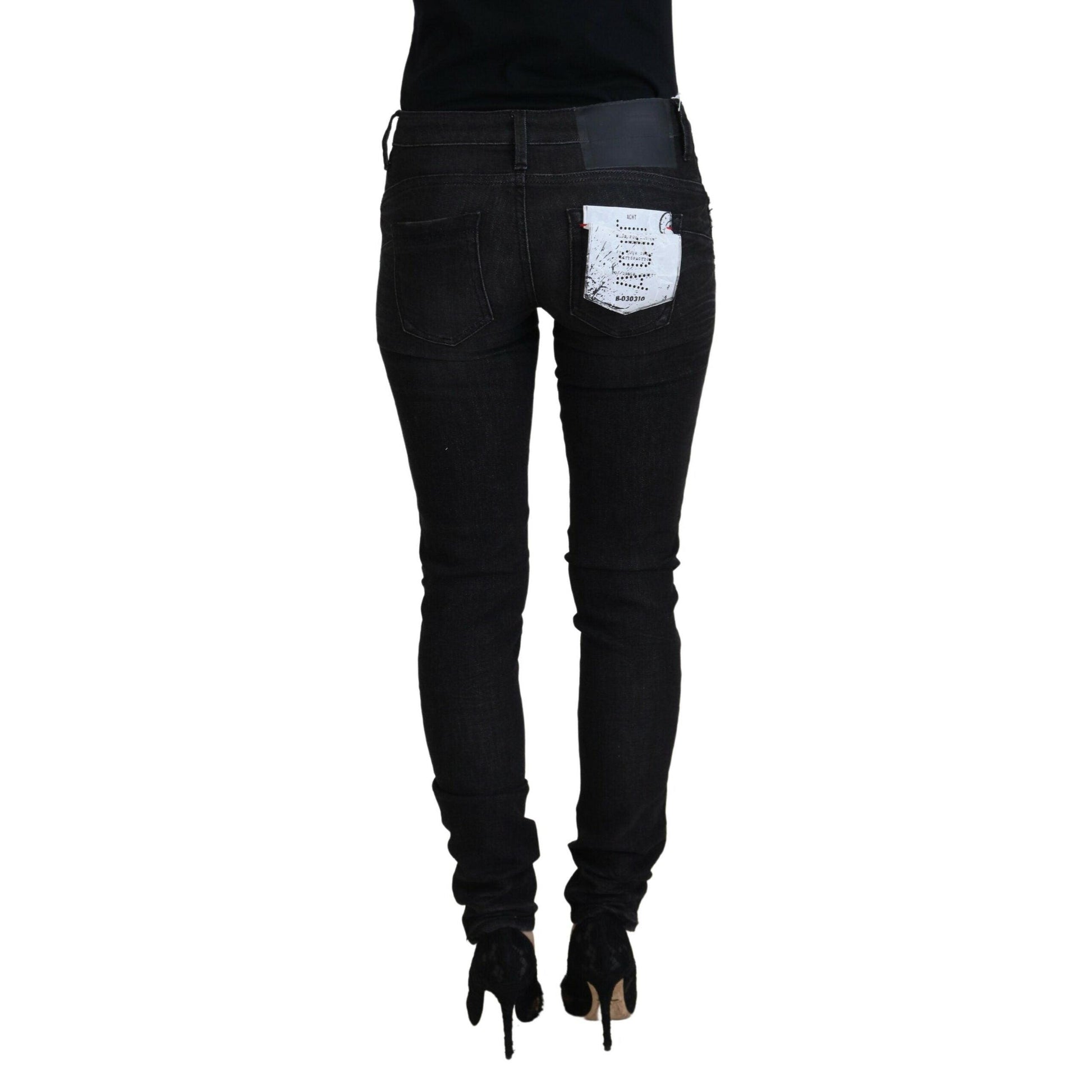 Acht Black Cotton Slim Fit Women Casual Denim Jeans