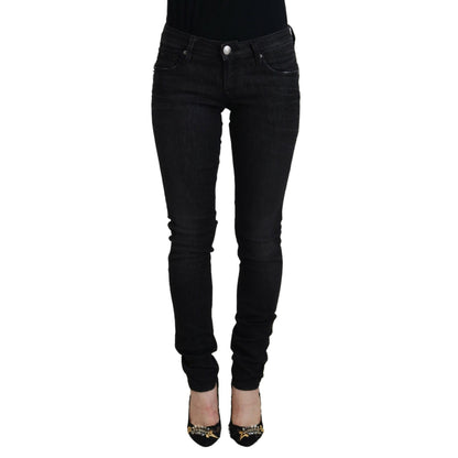Acht Black Cotton Slim Fit Women Casual Denim Jeans