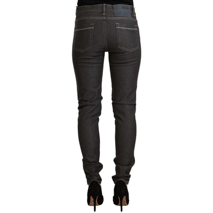 Acht Black Low Waist Skinny Denim Slim Fit Jeans