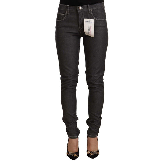 Acht Black Low Waist Skinny Denim Slim Fit Jeans