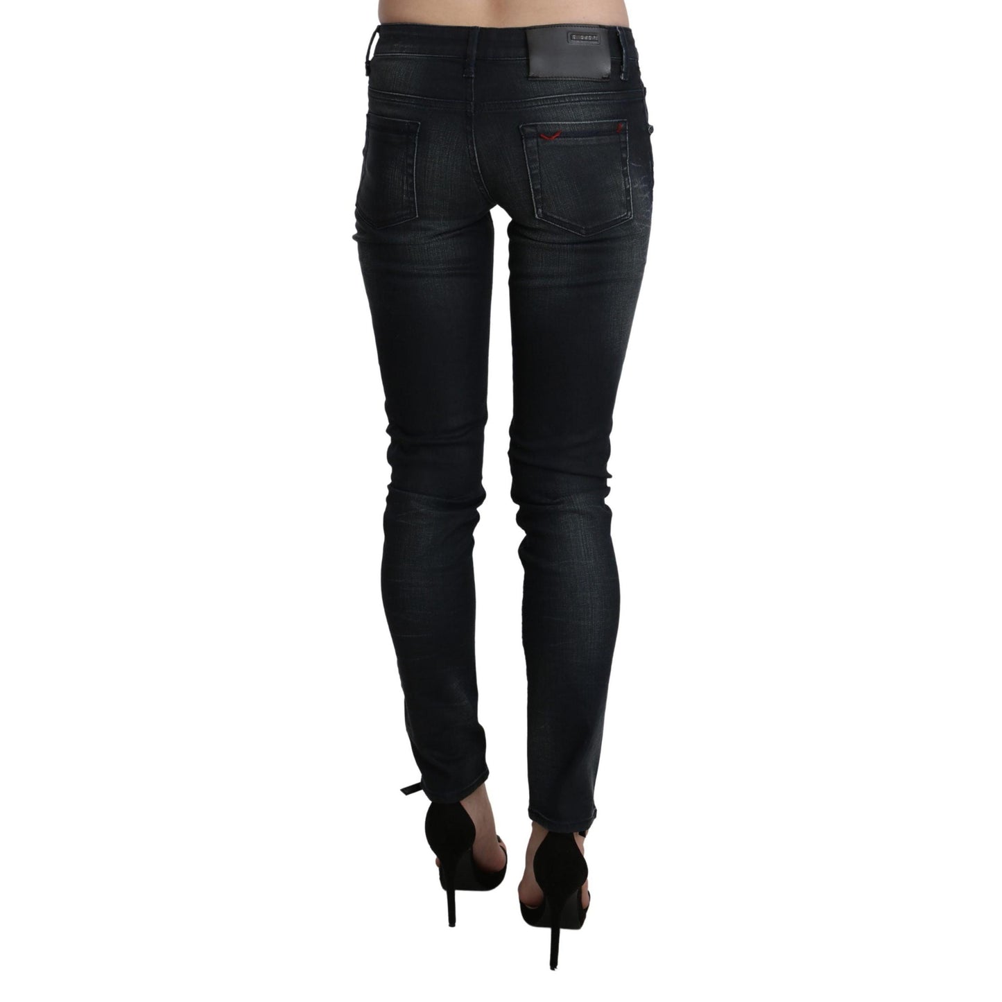 Acht Black Washed Low Waist Skinny Denim Trouser