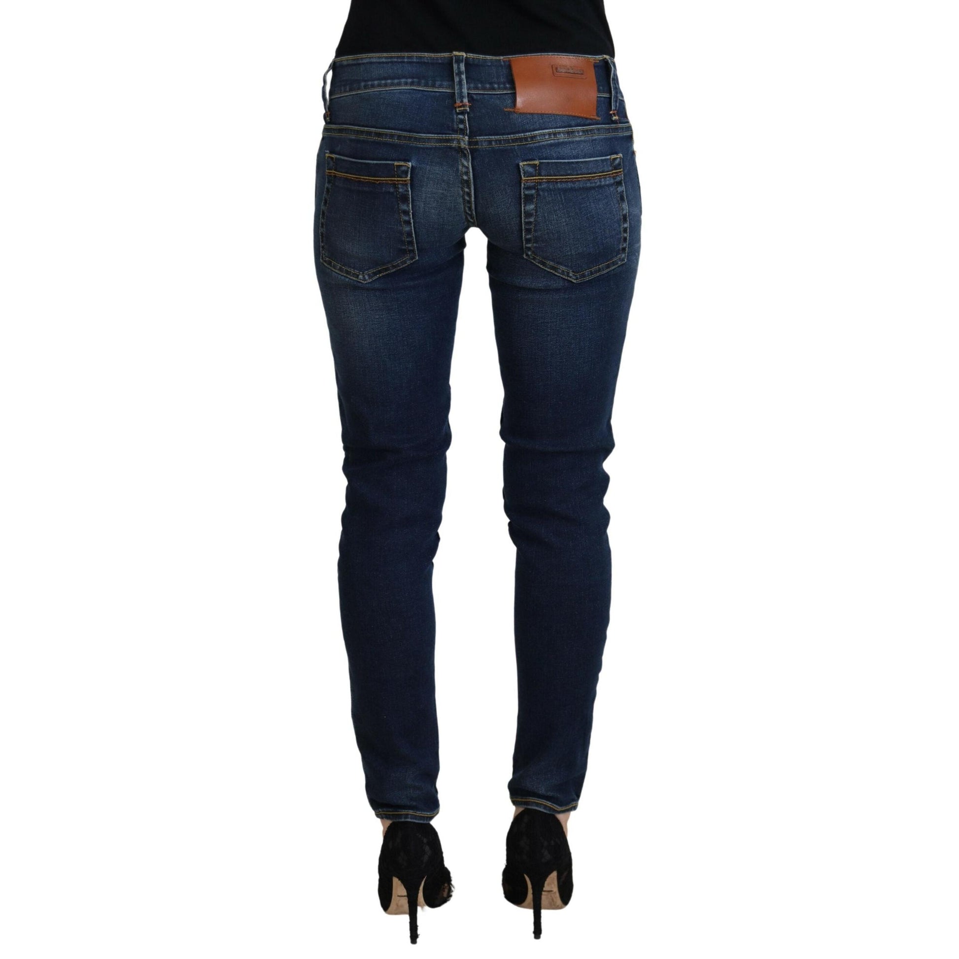 Acht Blue Cotton Low Waist Skinny Women Casual Jeans