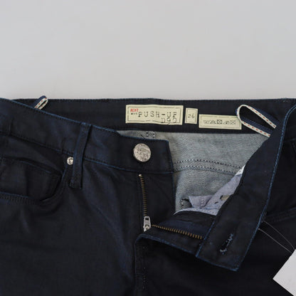 Acht Blue Cotton Low Waist Slim Fit Women Casual Denim Jeans