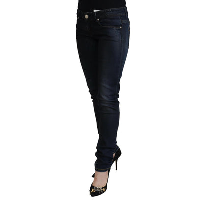 Acht Blue Cotton Low Waist Slim Fit Women Casual Jeans