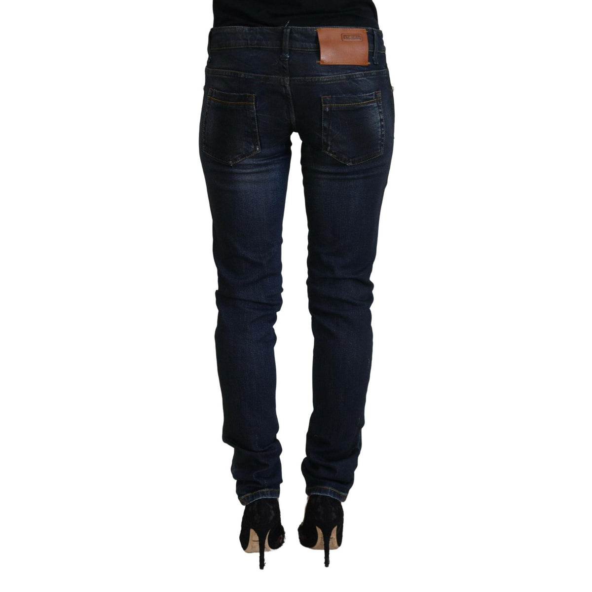 Acht Blue Cotton Low Waist Slim Fit Women Casual Jeans