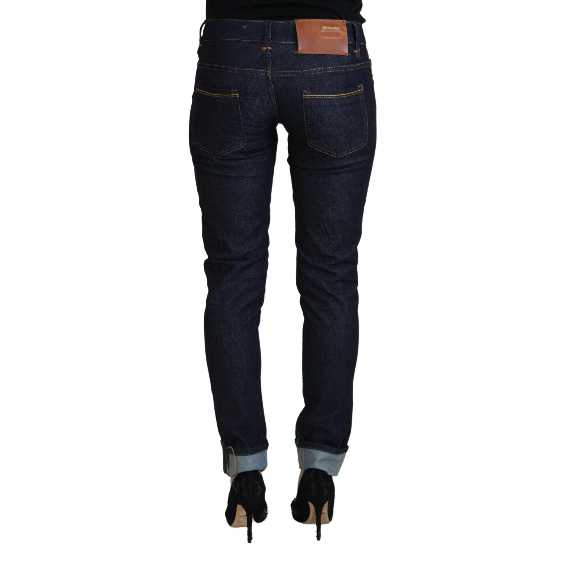 Acht Blue Cotton Low Waist Slim Fit Women Casual Jeans