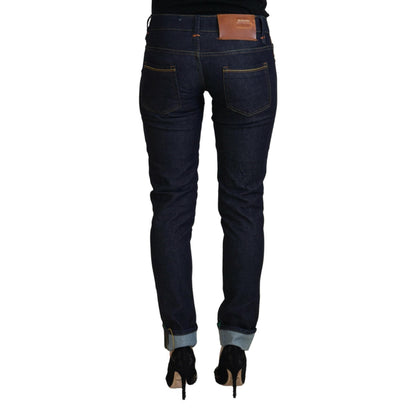 Acht Blue Cotton Low Waist Slim Fit Women Casual Jeans