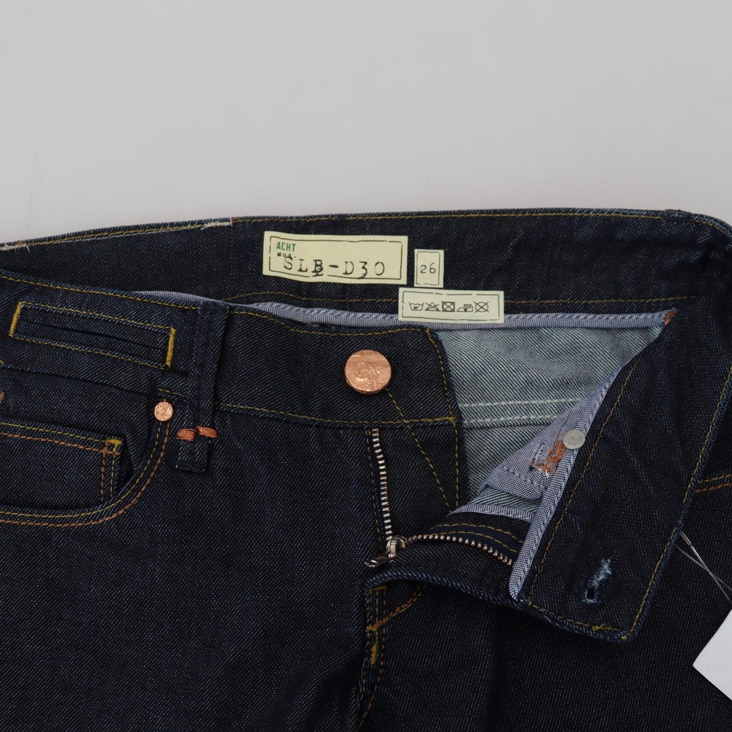 Acht Blue Cotton Low Waist Slim Fit Women Casual Jeans
