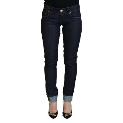 Acht Blue Cotton Low Waist Slim Fit Women Casual Jeans