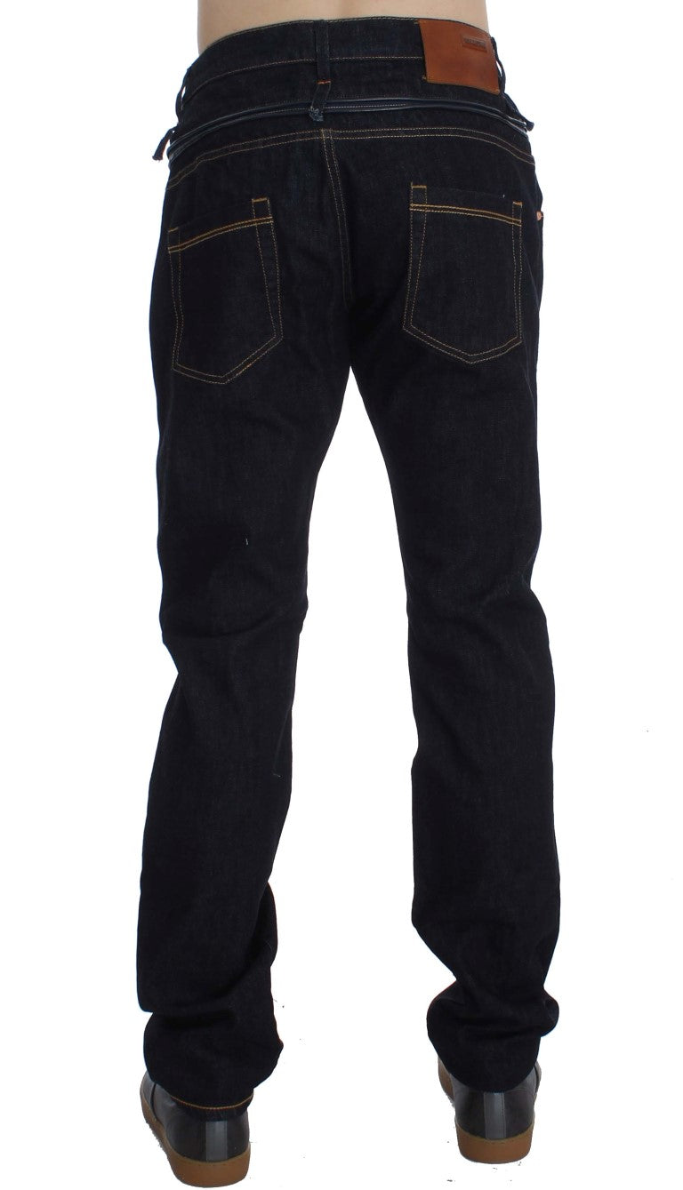 Acht Blue Cotton Regular Straight Fit Jeans