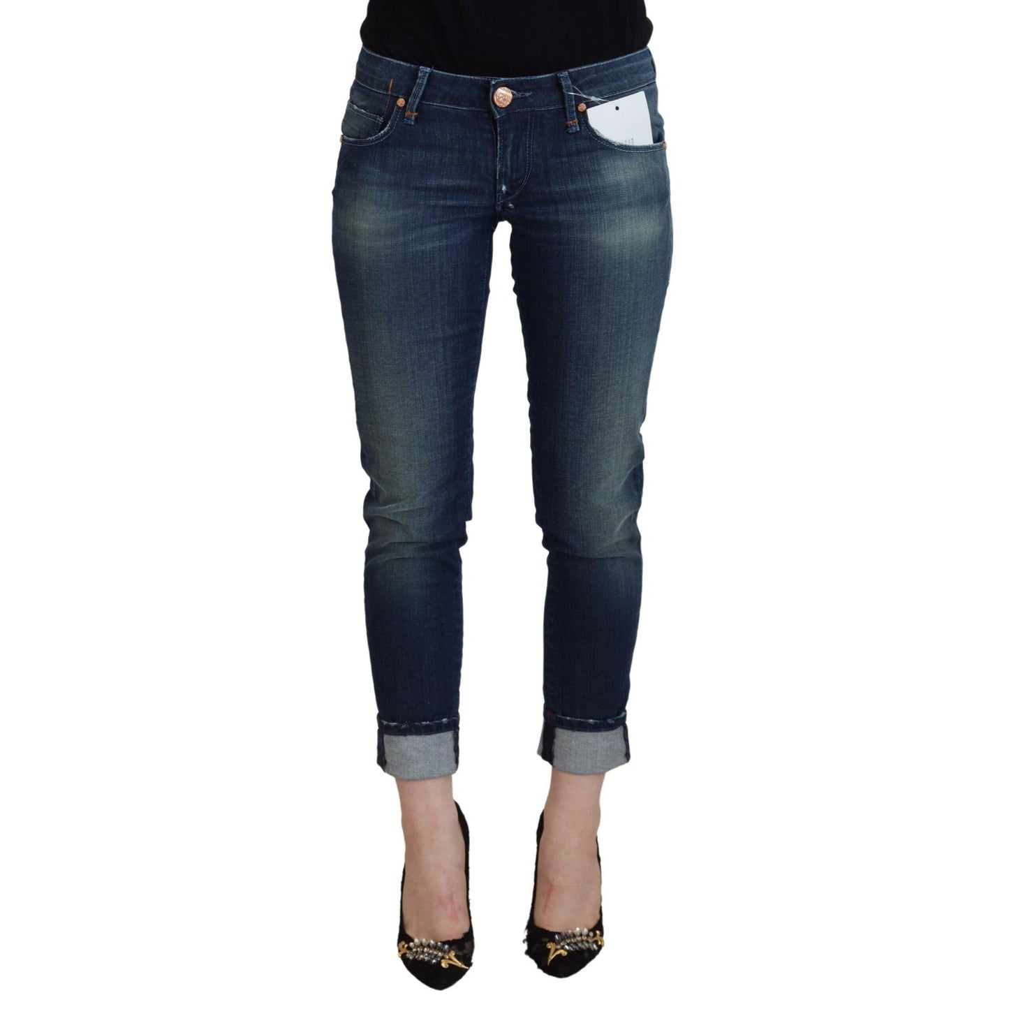 Acht Blue Cotton Slim Fit Women Casual Denim Jeans