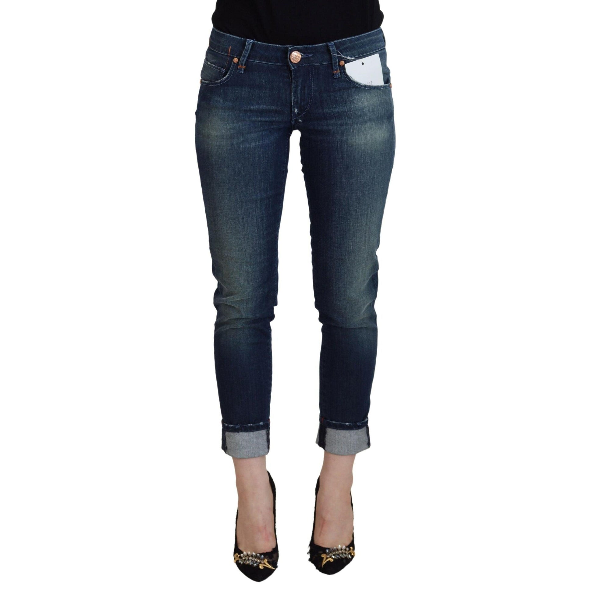 Acht Blue Cotton Slim Fit Women Casual Denim Jeans