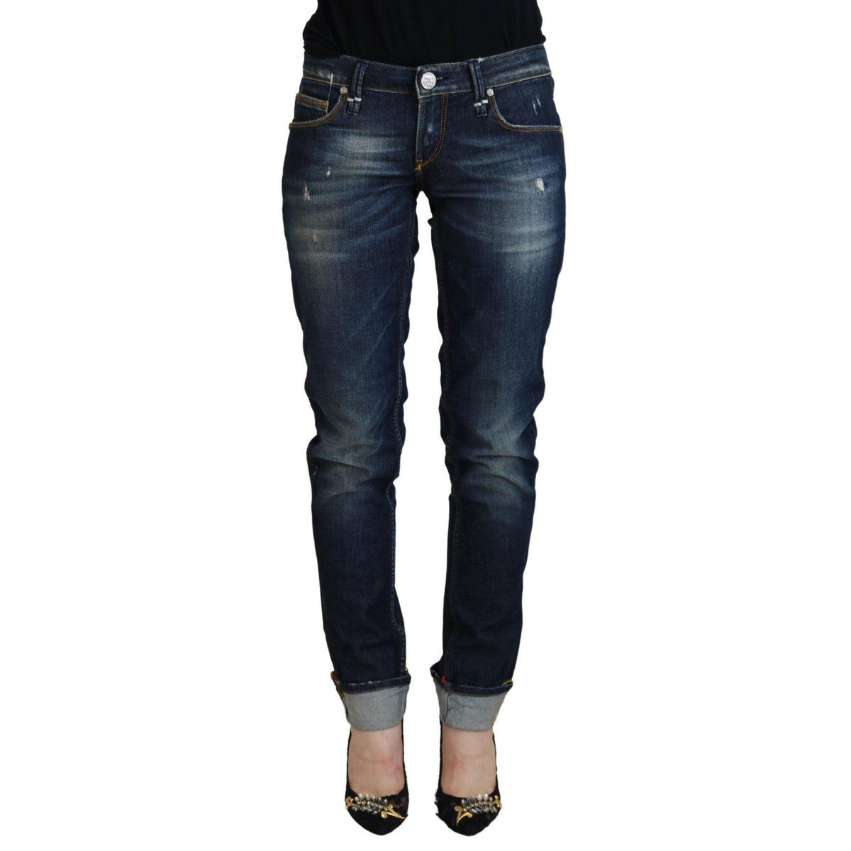 Acht Blue Cotton Slim Fit Women Casual Denim Jeans