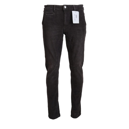 Acht Brown Cotton Straight Fit Men Casual Pants