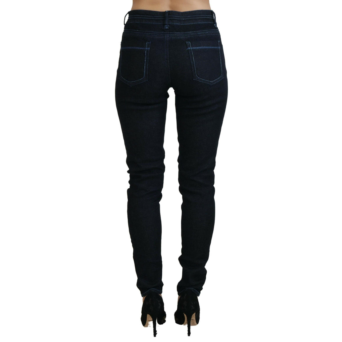 Acht Dark Blue Low Waist Slim Fit Women Denim Jeans