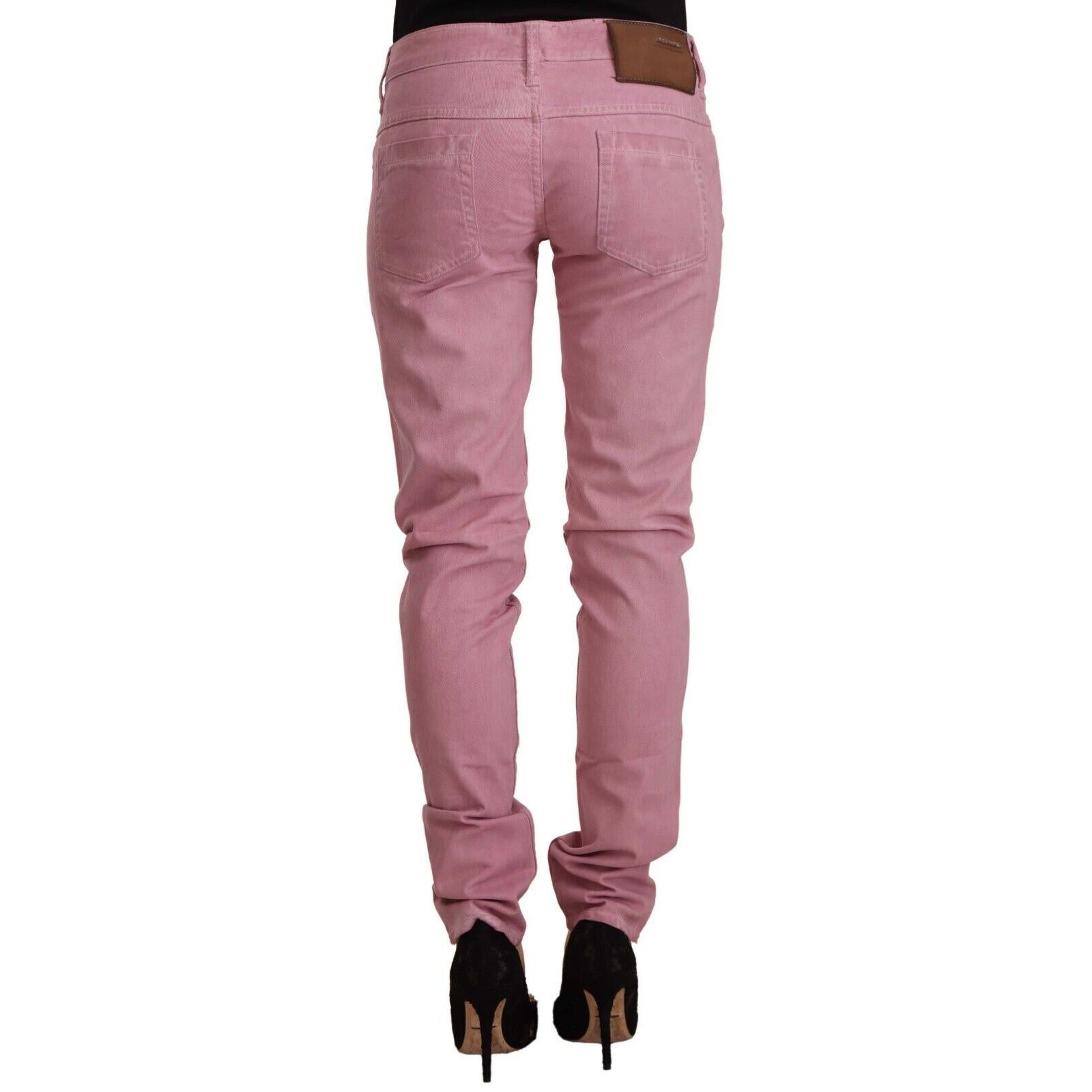Acht Pink Cotton Slim Fit Women Denim Skinny Jeans