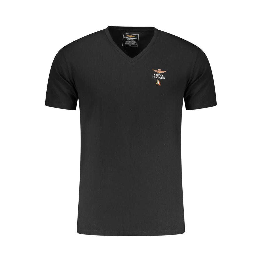 Aeronautica Militare Black Cotton Men's T-Shirt