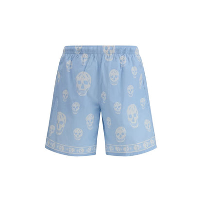 Alexander McQueen Light Blue Polyamide Bermuda Shorts