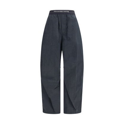 Alexander Wang Trousers with elastic waistband and contrasting jacquard logo