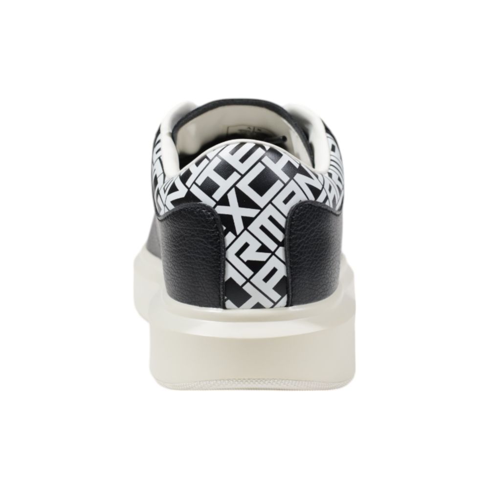 Armani Exchange Black And White Leather Sneakers