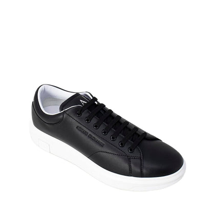 Armani Exchange Black Leather Sneakers