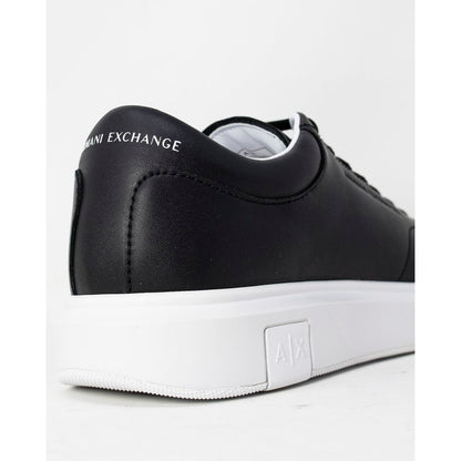 Armani Exchange Black Leather Sneakers