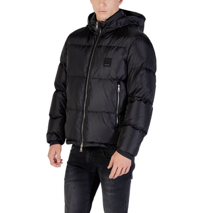 Armani Exchange Black Polyamide Full-Length Jacket