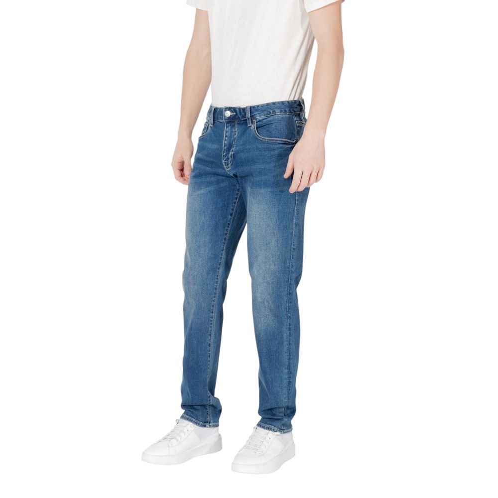Armani Exchange Blue Cotton Skinny Jeans
