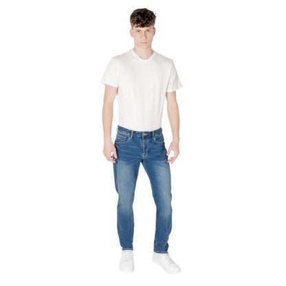 Armani Exchange Blue Cotton Skinny Jeans