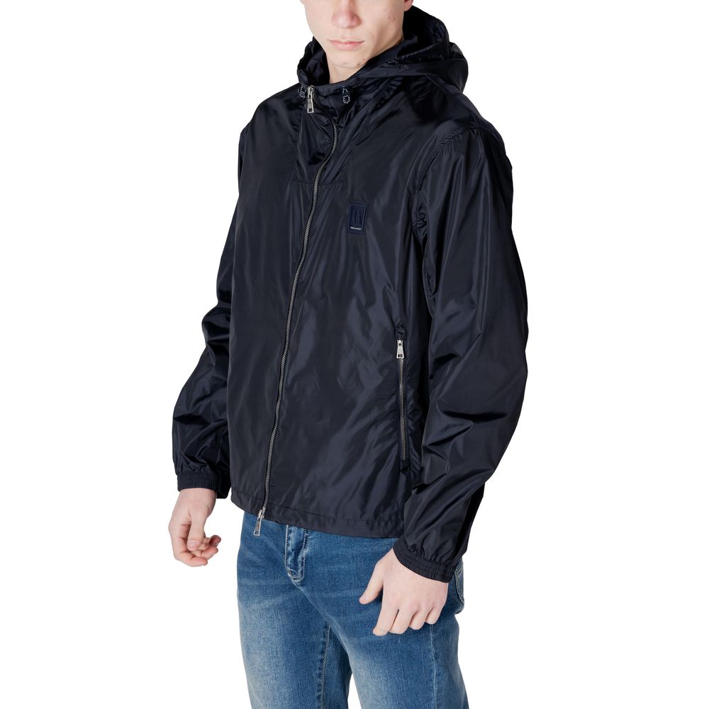 Armani Exchange Blue Polyamide Jackets & Coat