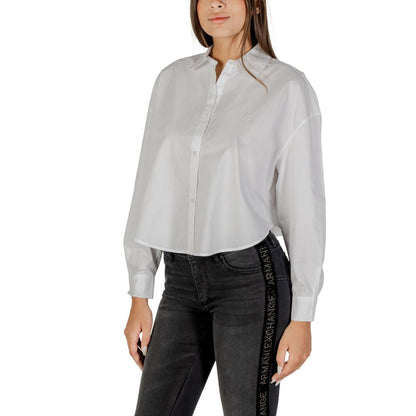 Armani Exchange White Cotton Blouse