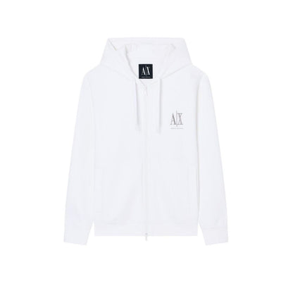 Armani Exchange White Cotton Hoodie