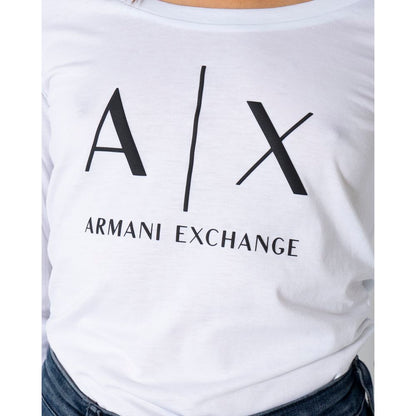 Armani Exchange White Cotton Long Sleeve