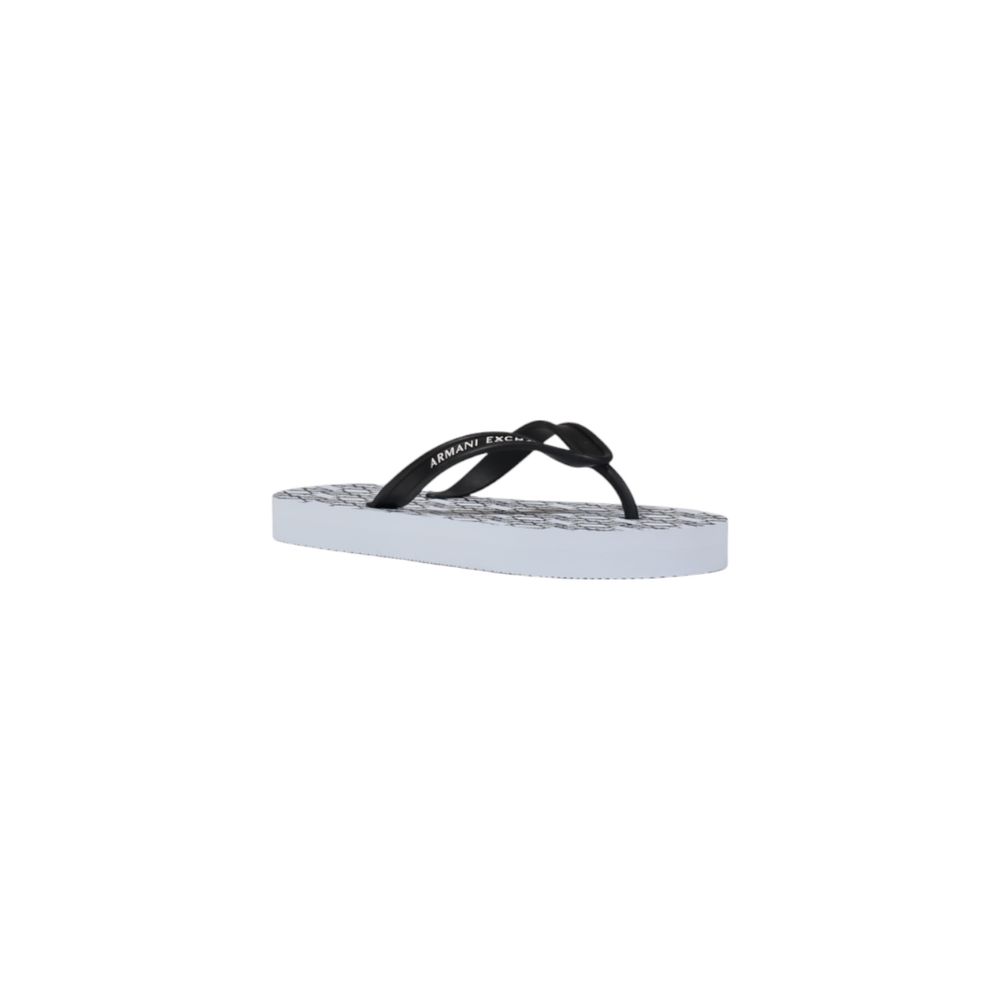 Armani Exchange White Rubber Flip-Flop Sandals