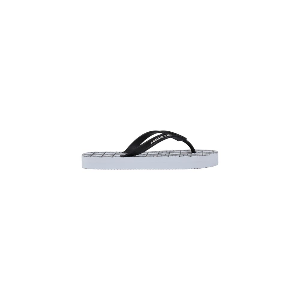Armani Exchange White Rubber Flip-Flop Sandals