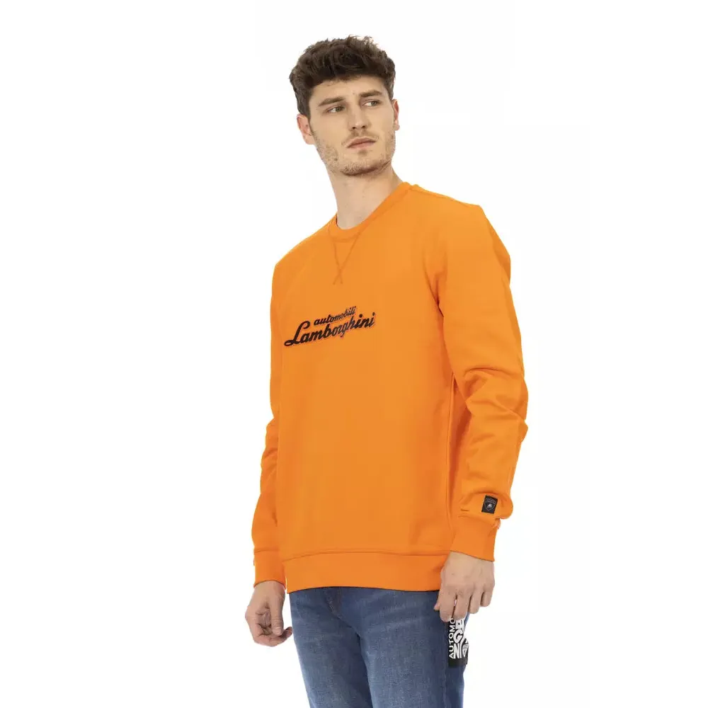 Automobili Lamborghini Orange Cotton Men's Sweater
