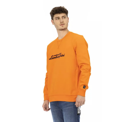 Automobili Lamborghini Orange Cotton Men's Sweater