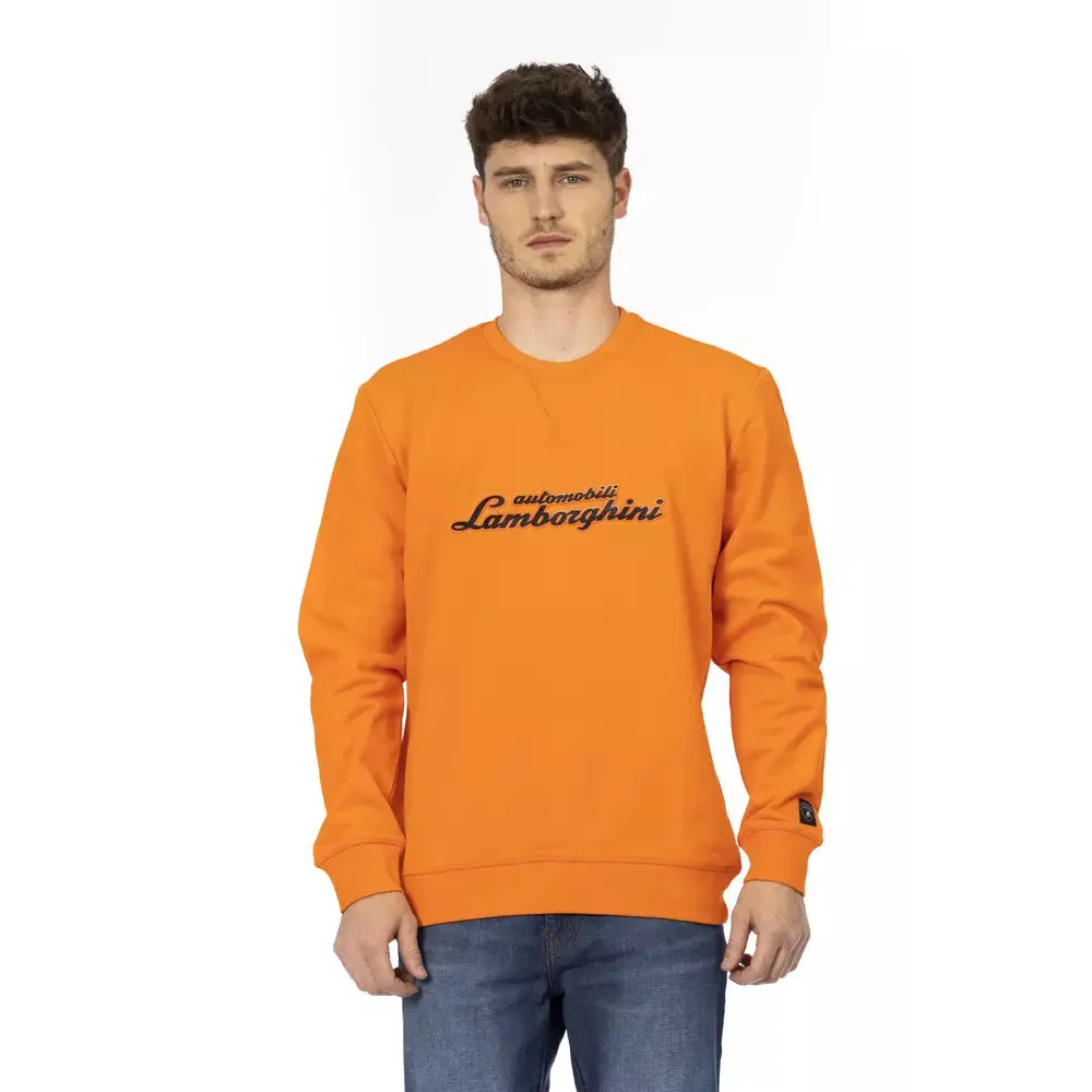 Automobili Lamborghini Orange Cotton Men's Sweater
