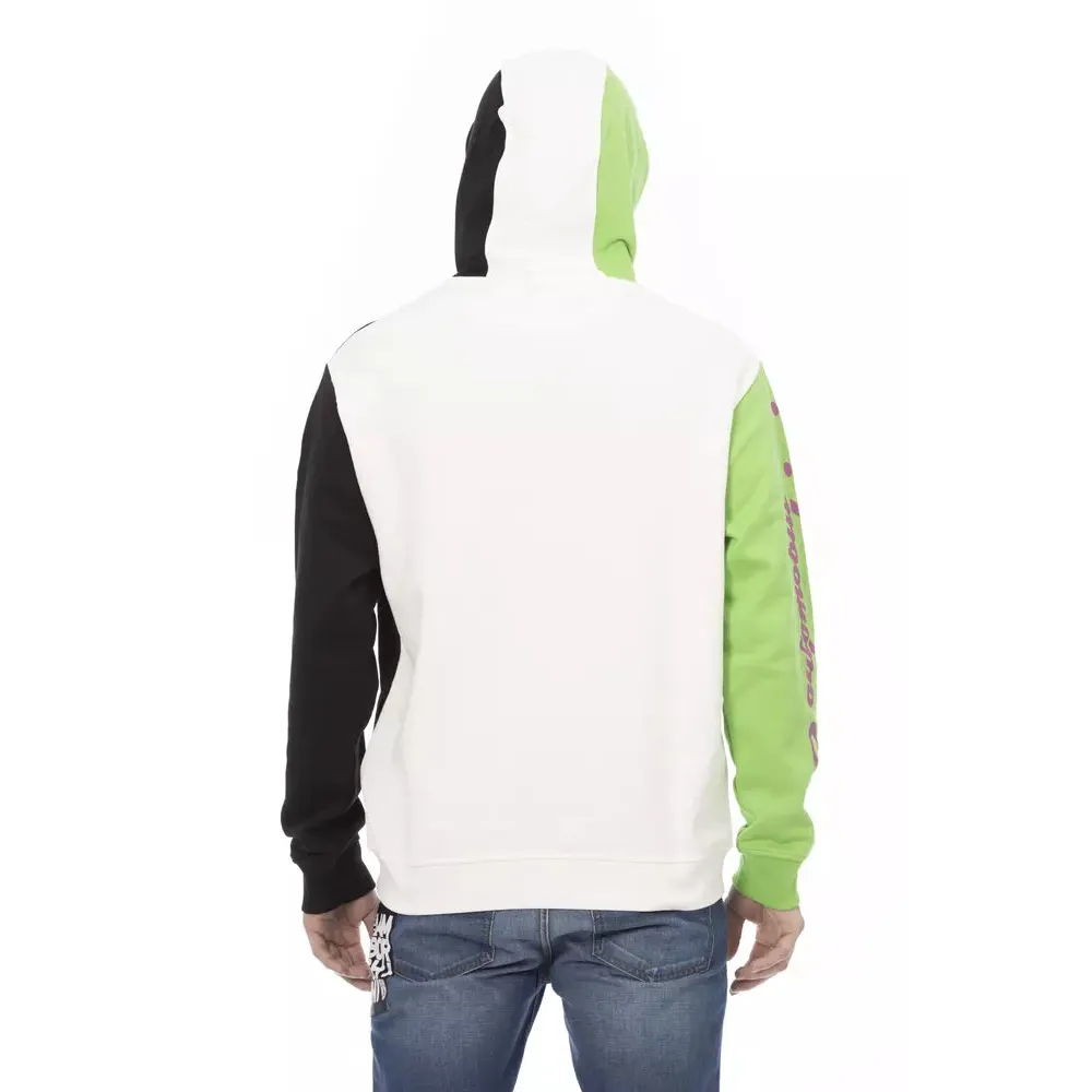 Automobili Lamborghini White Cotton Men Sweater with Hood